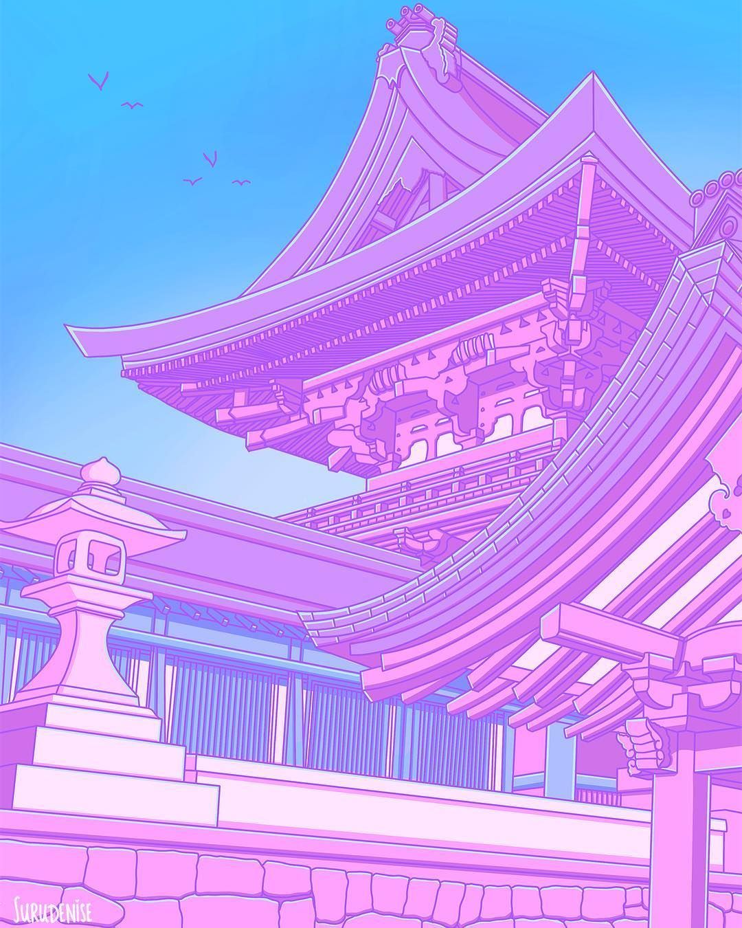 Lilac Aesthetic Japan Wallpaper posted .cutewallpaper.org