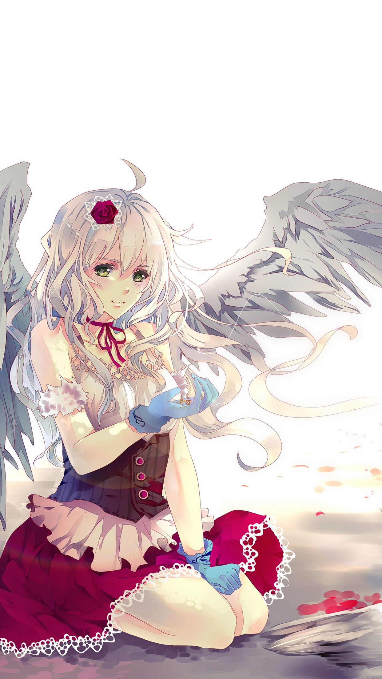 Angel Anime Girl Art Illust Android .androidhdwallpaper.com