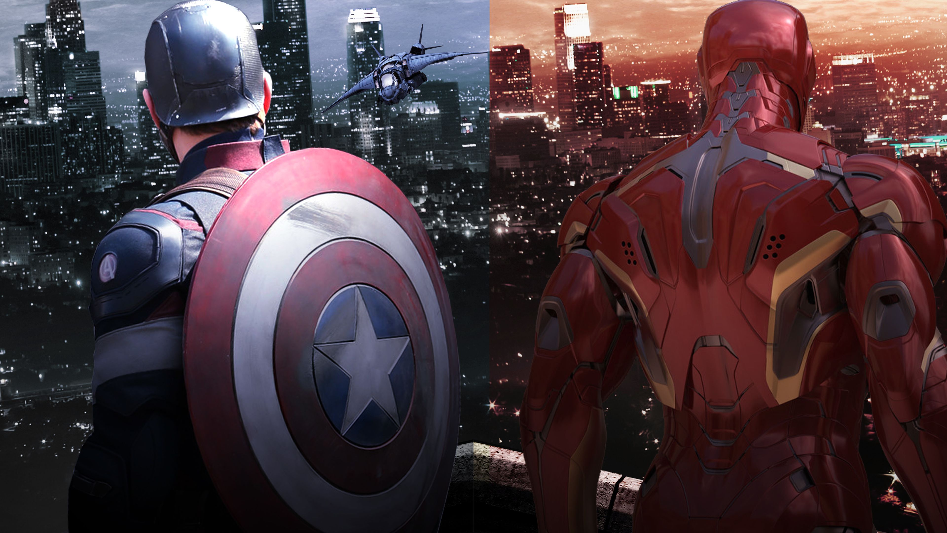 Captain America Shield And Iron Man .pixel4k.com