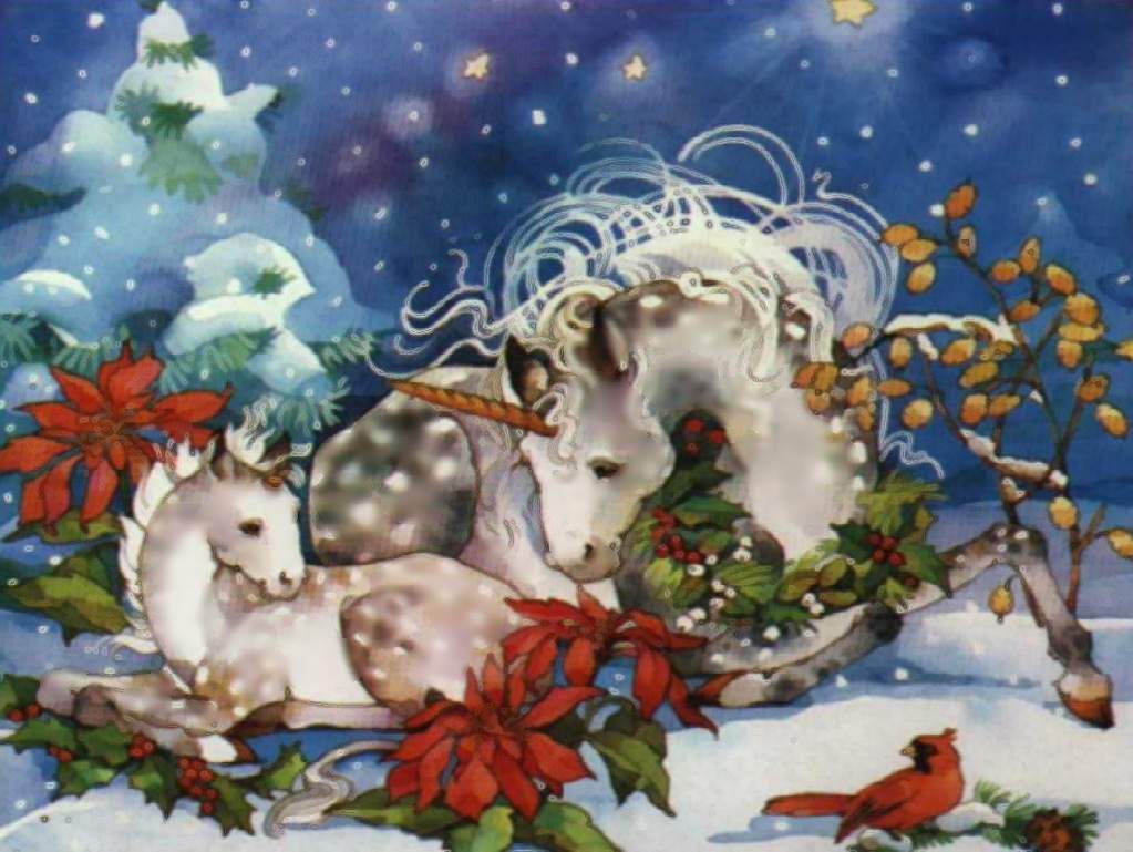 Christmas Unicorn Wallpaper