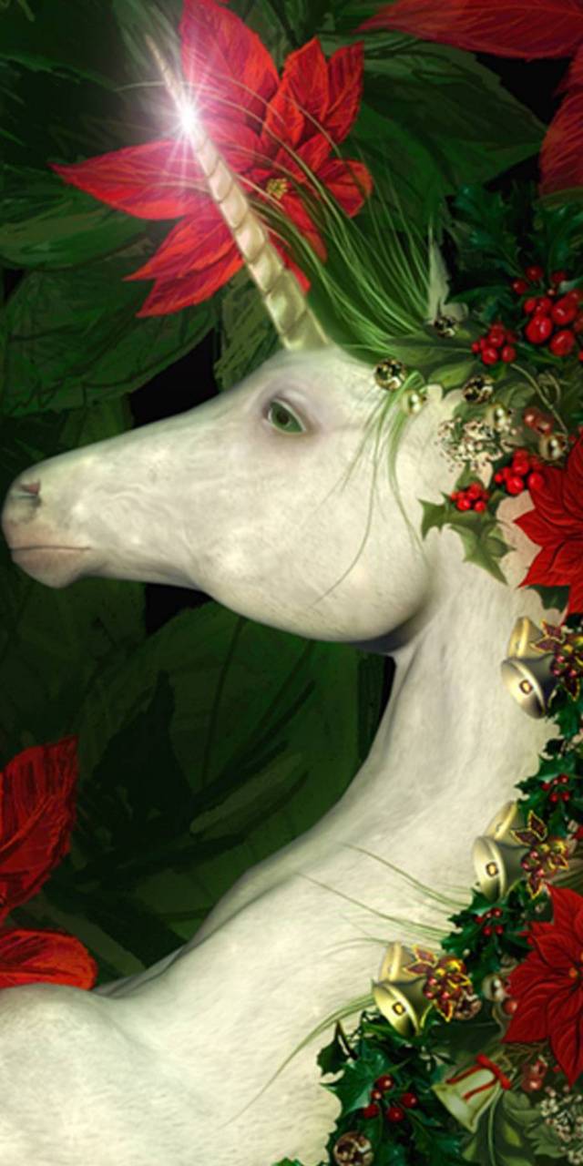 Christmas unicorn wallpaper