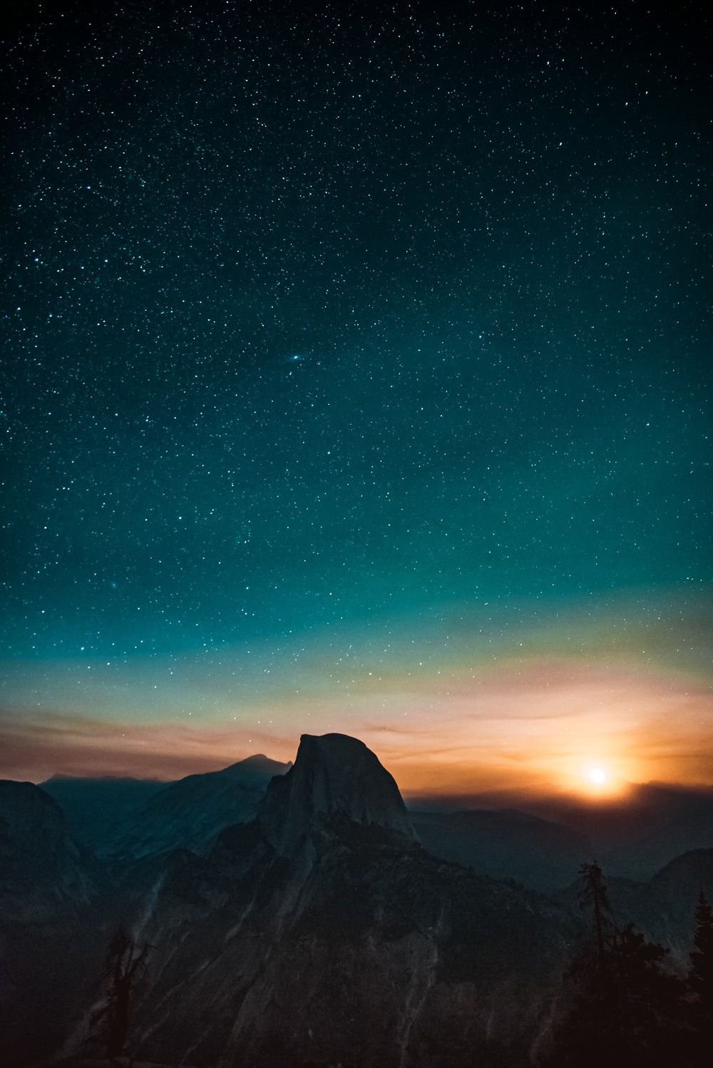 Mountain Star Landscape Night Sky .com