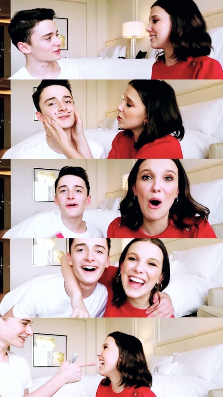 Millie Bobby Brown and Noah Schnapp x .com
