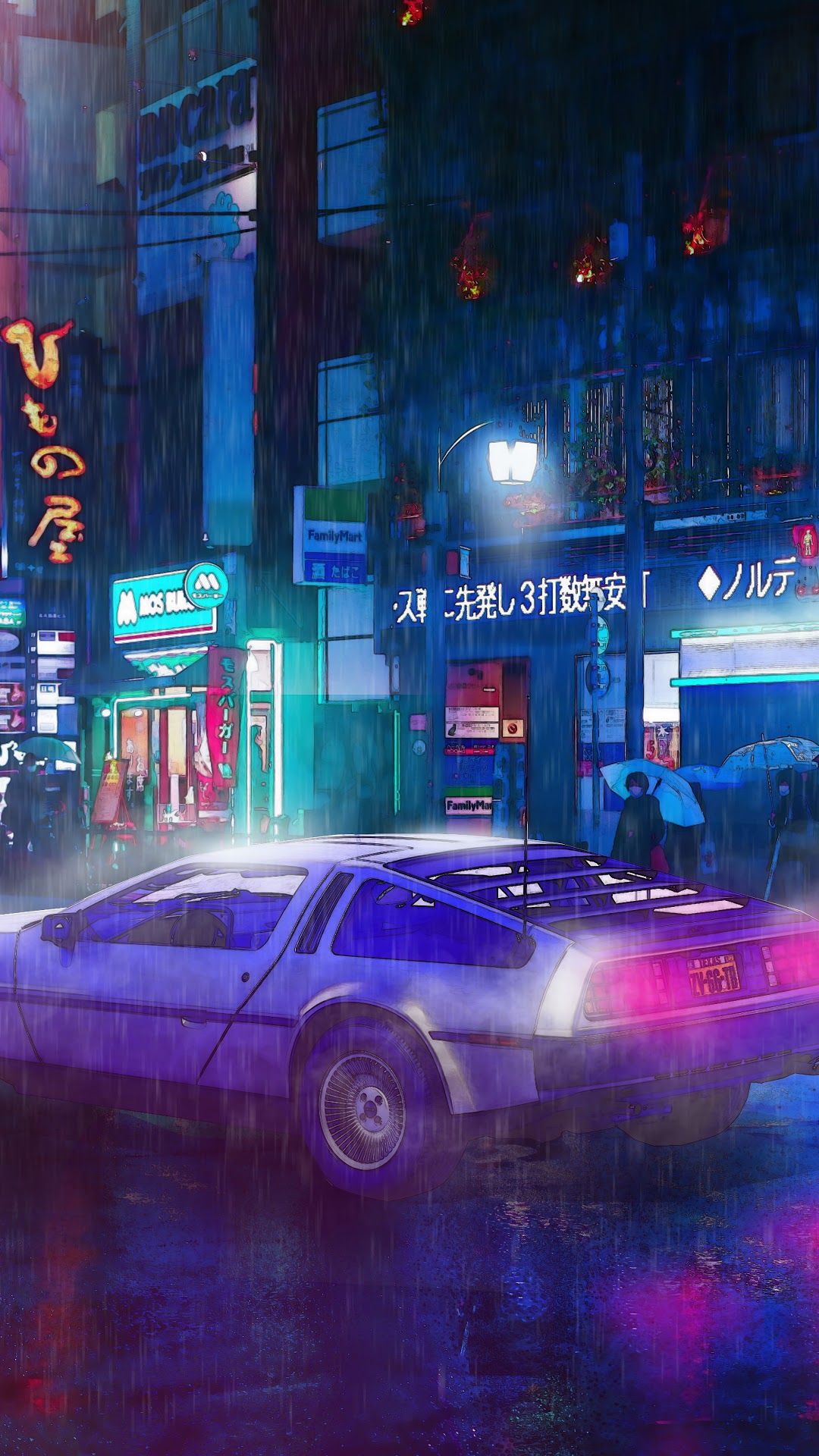 Cyberpunk Car Night City 8K Wallpaper uhdpaper.com