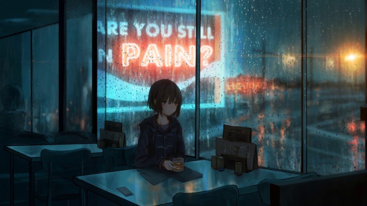 Coffeeshop Anime Girl Raining Desktop .youtube.com