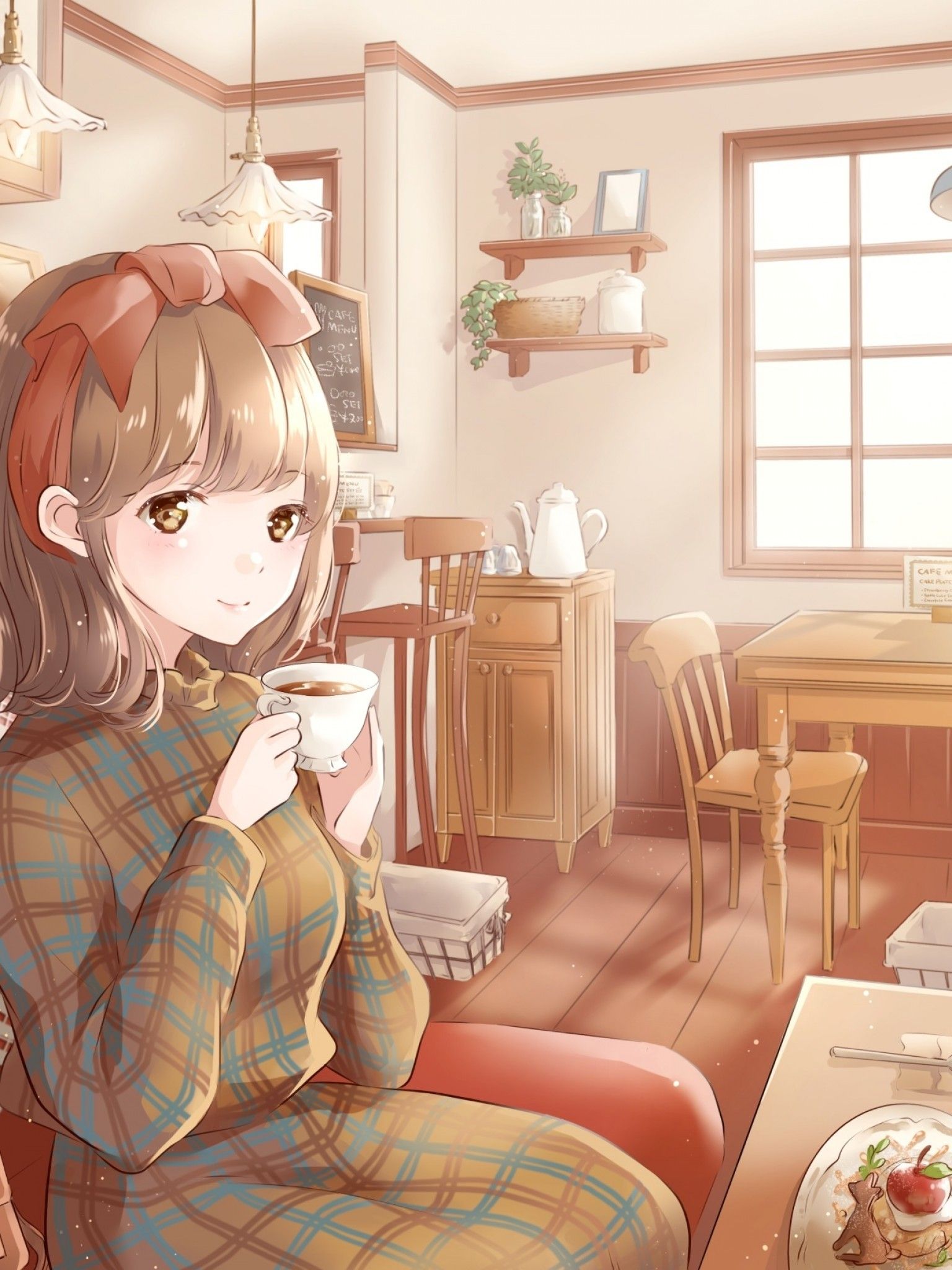 Coffee shop vibes 😴  Anime scenery wallpaper, Desktop