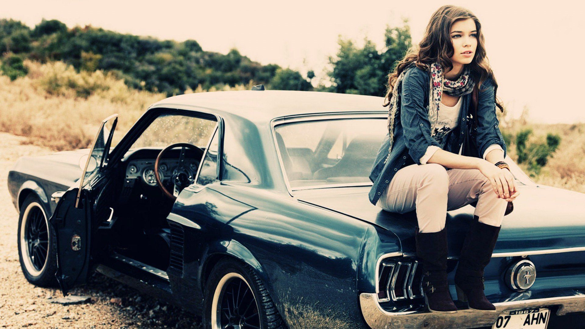 Car And Girl Wallpaper HD 1920x1080walpaperlist.com