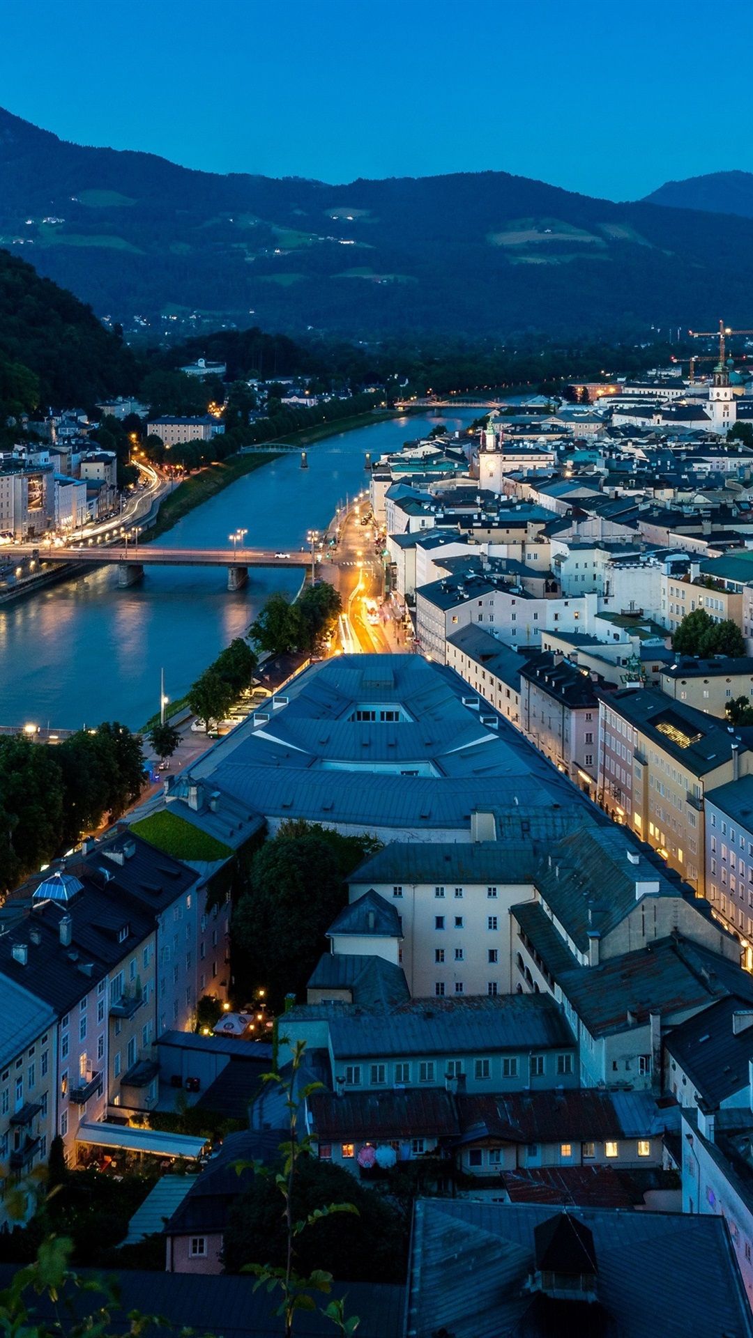 Salzburg, Austria, City Night, River .best Wallpaper.net