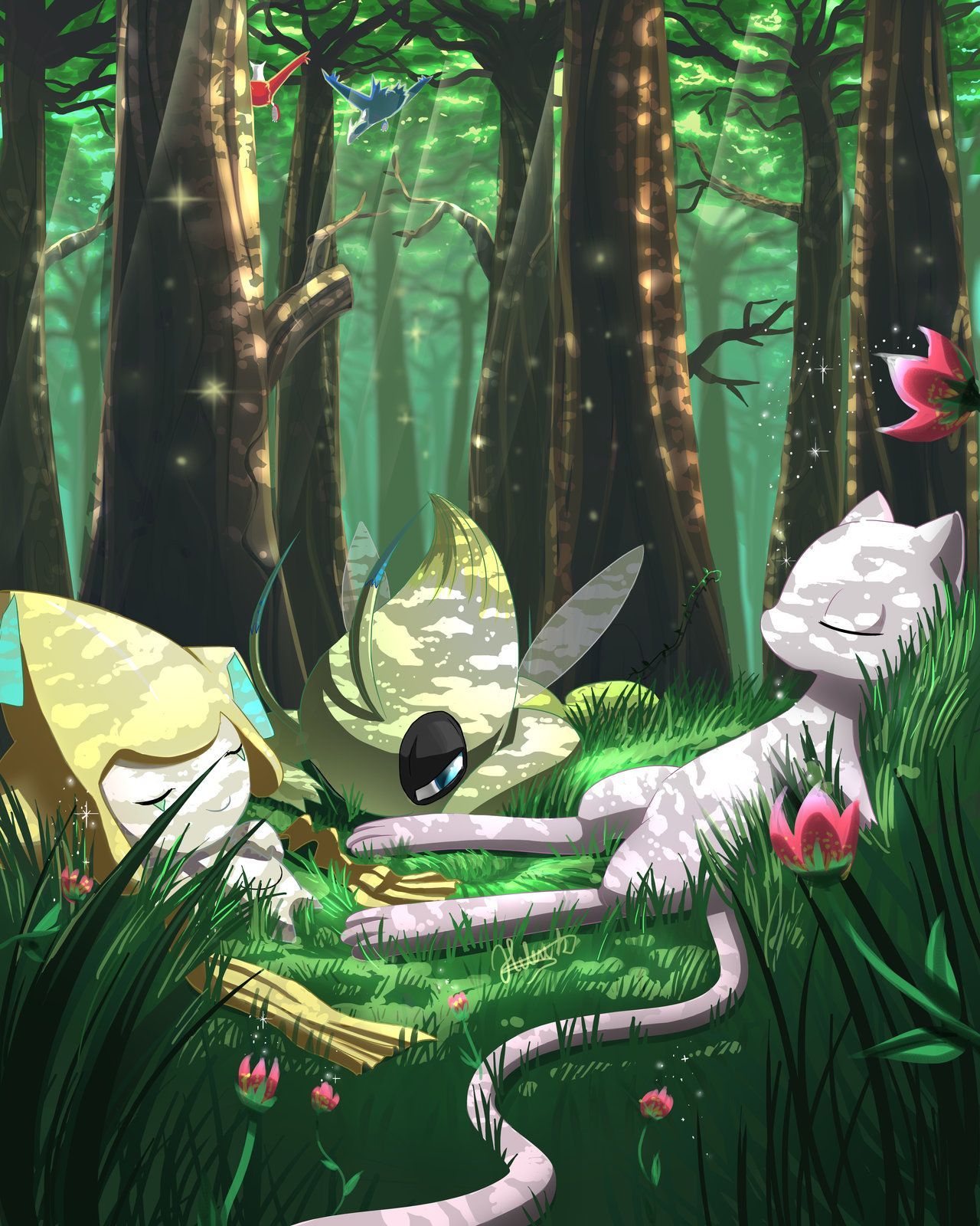 Tranquility Forest By Winter Wanderer. Pokemon Mew, Mythical Pokemon, Pokemon Art