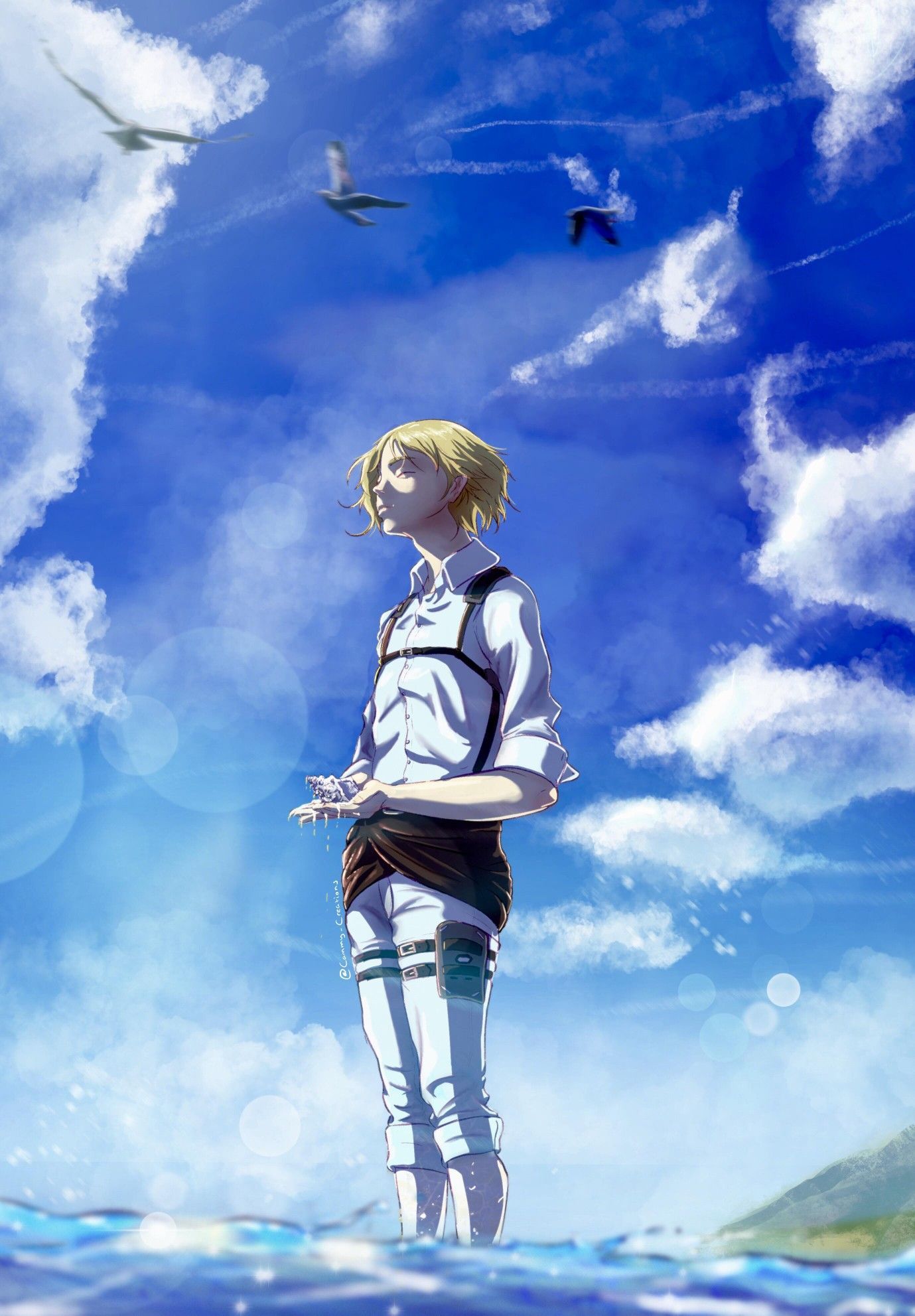 Blue Anime Aesthetic Attack On Titan Wallpaper HD