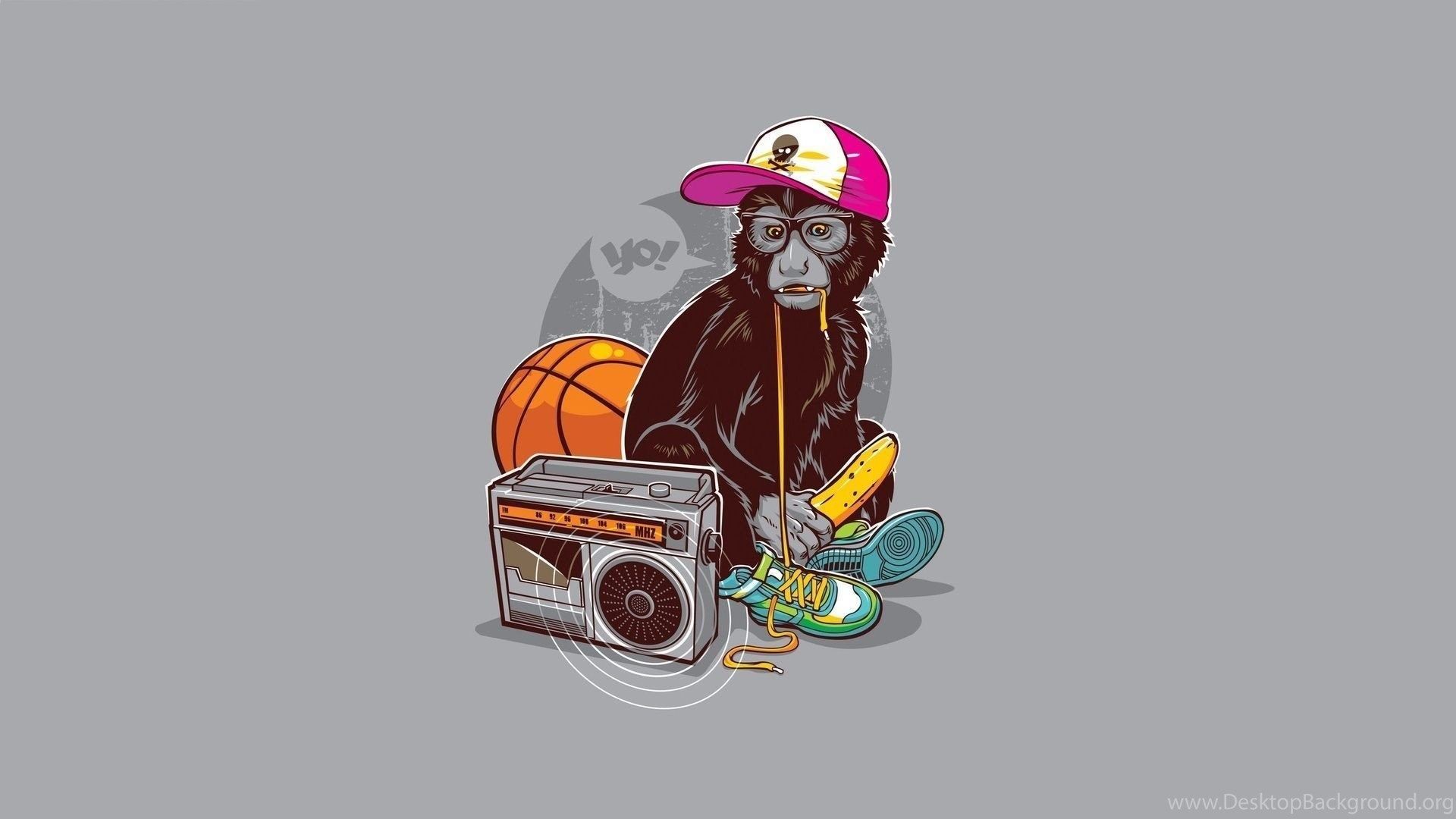 Cartoon Monkey Hip Hop Wallpaper .desktopbackground.org