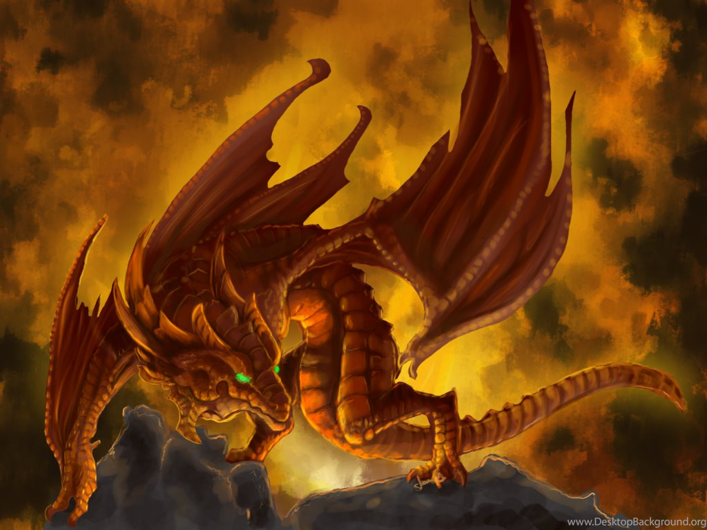 Cartoon Picture: Fire Dragon Wallpaper Desktop Background