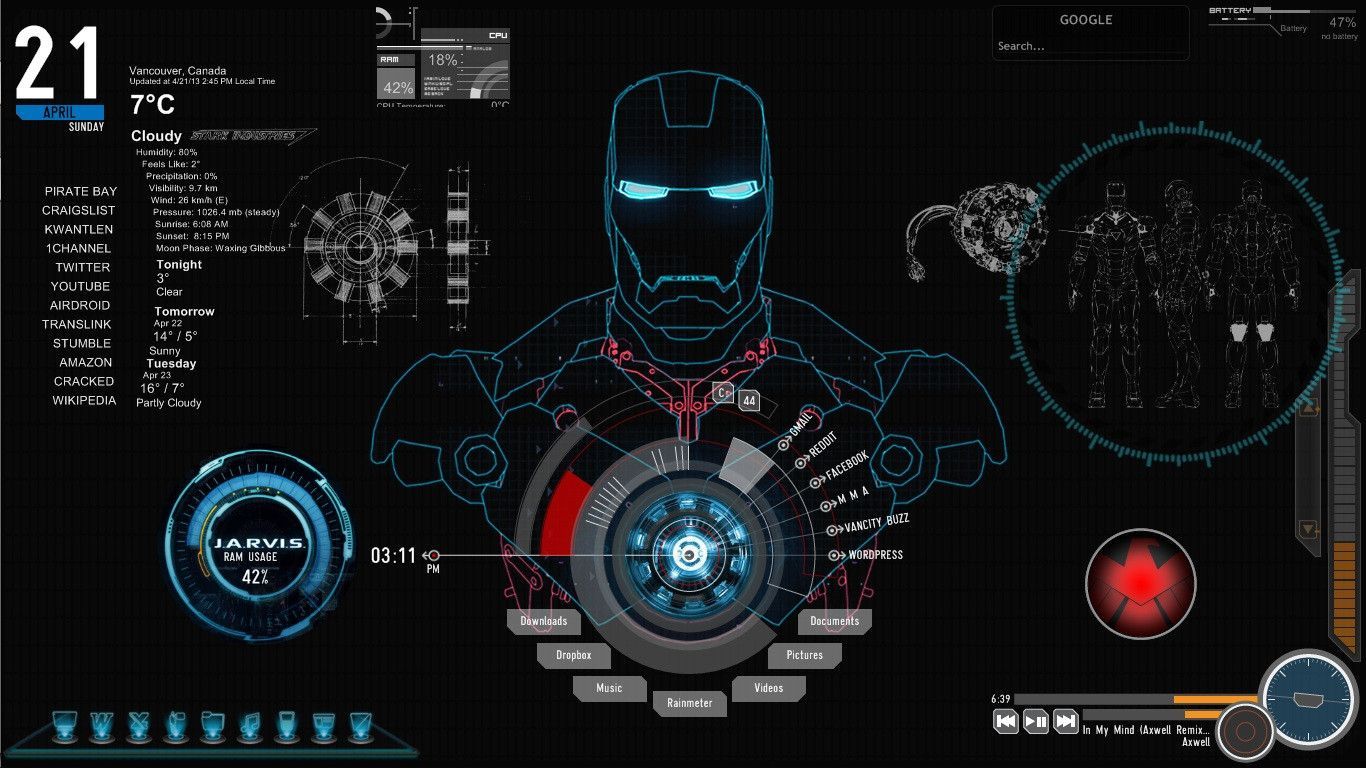 Jarvis Live Wallpaper for PC. Iron man .com