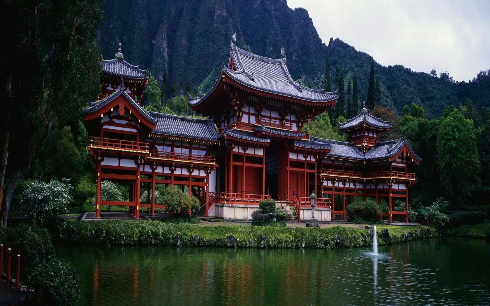 Chinese Temple in the Mountains HD .wallpaperaccess.com
