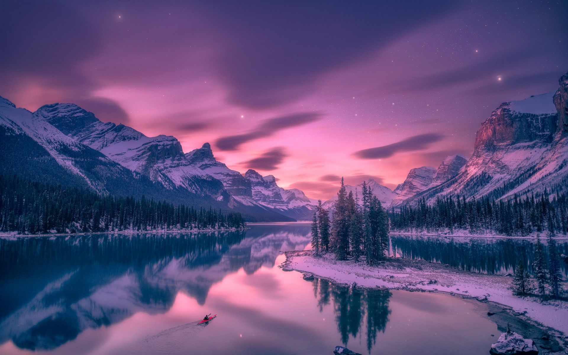 Winter Sunset Mountain Lake Wallpapers - Wallpaper Cave