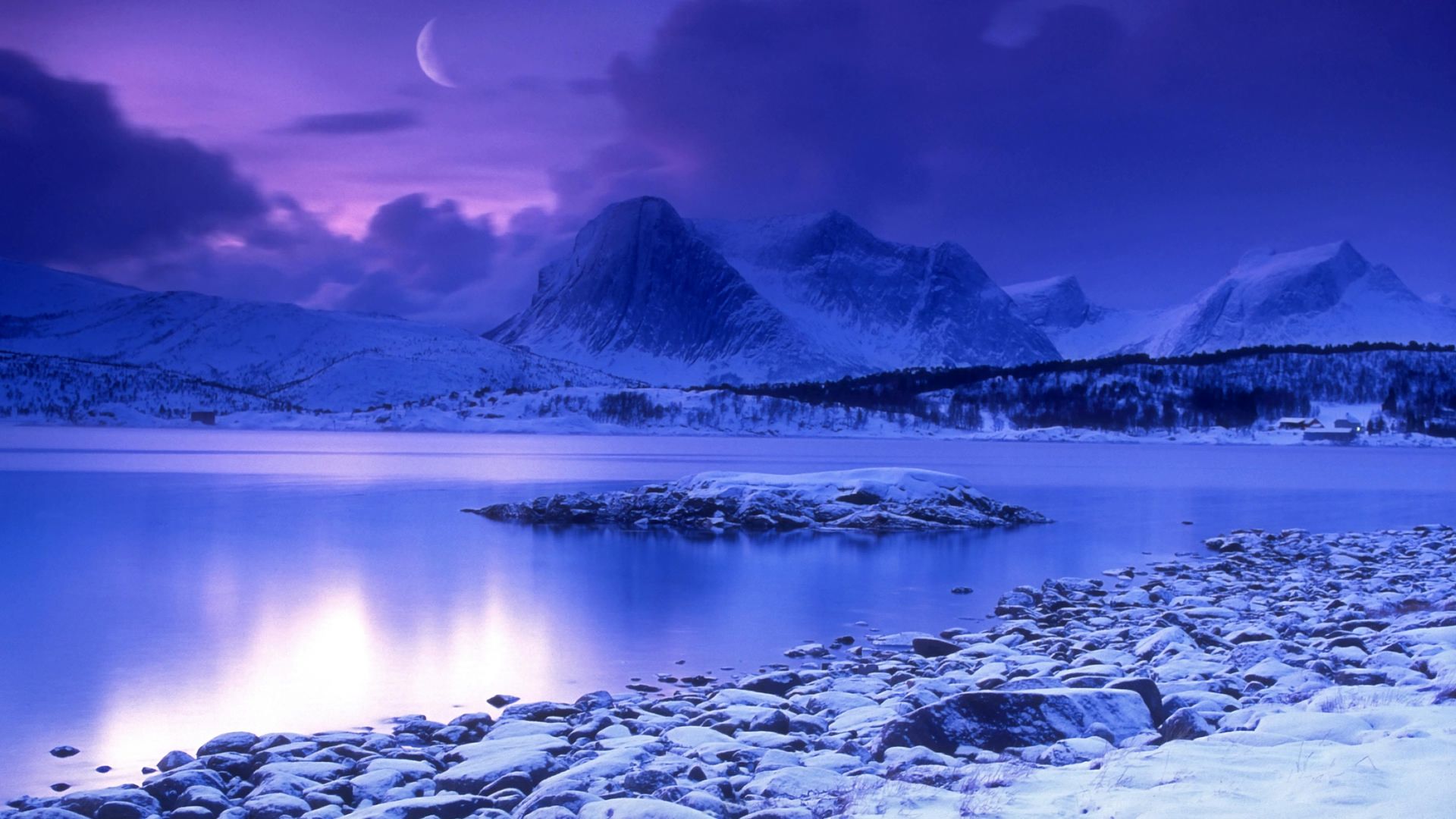 Title Winter Norwegian Landscape At Sunset High Resolution Mountain Lake HD Wallpaper