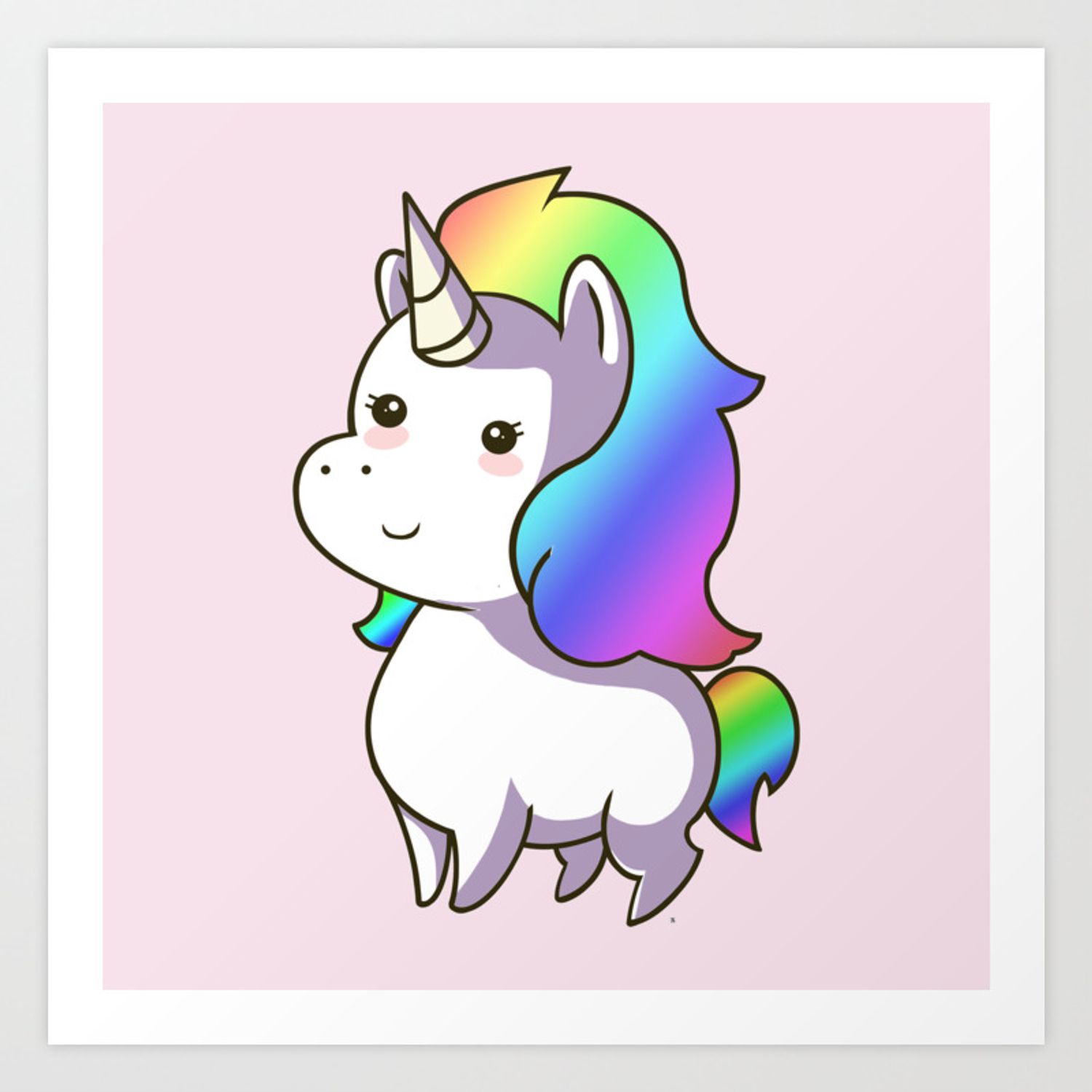 Super Cute Rainbow Unicorn Kawaii Art .society6.com · In stock