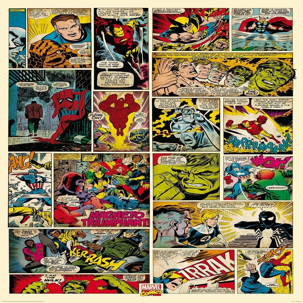 Marvel Comics Wallpaper Mural on .wallpaperafari.com