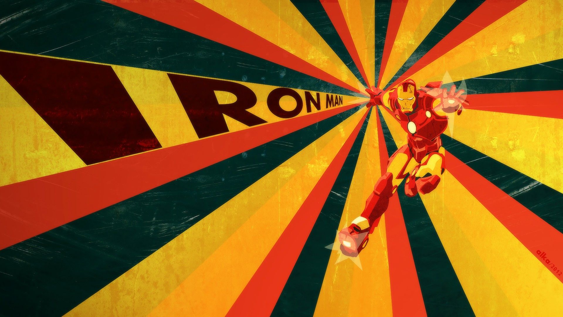 Iron Man, retro, superheroes, artwork .sf.co.ua