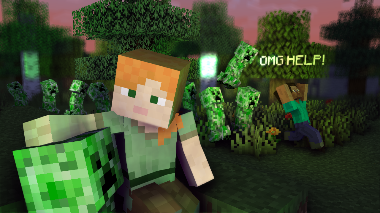 Minecraft Creeper Background Image