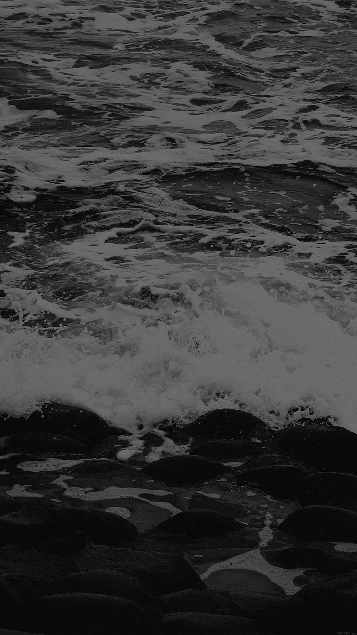 Black And White Waves iPhone Wallpaperwalpaperlist.com