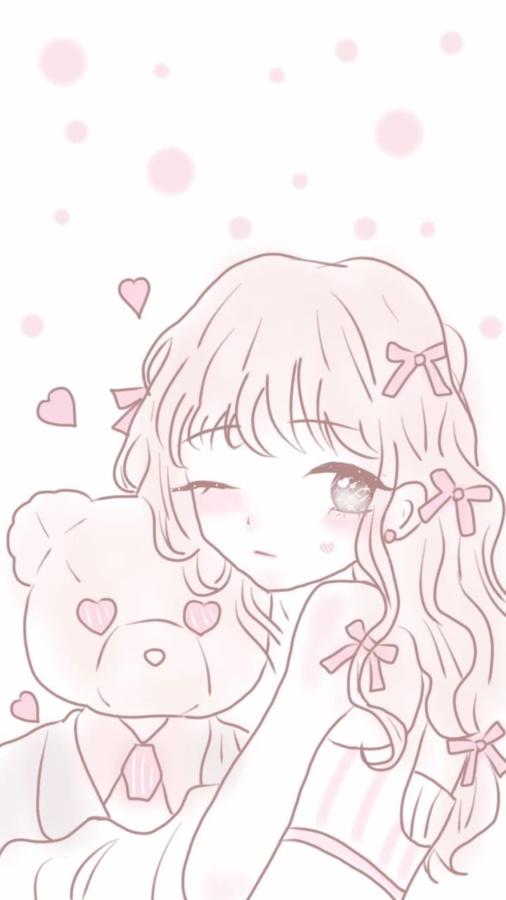 Cute anime girl pink kawaii HD phone wallpaper  Peakpx