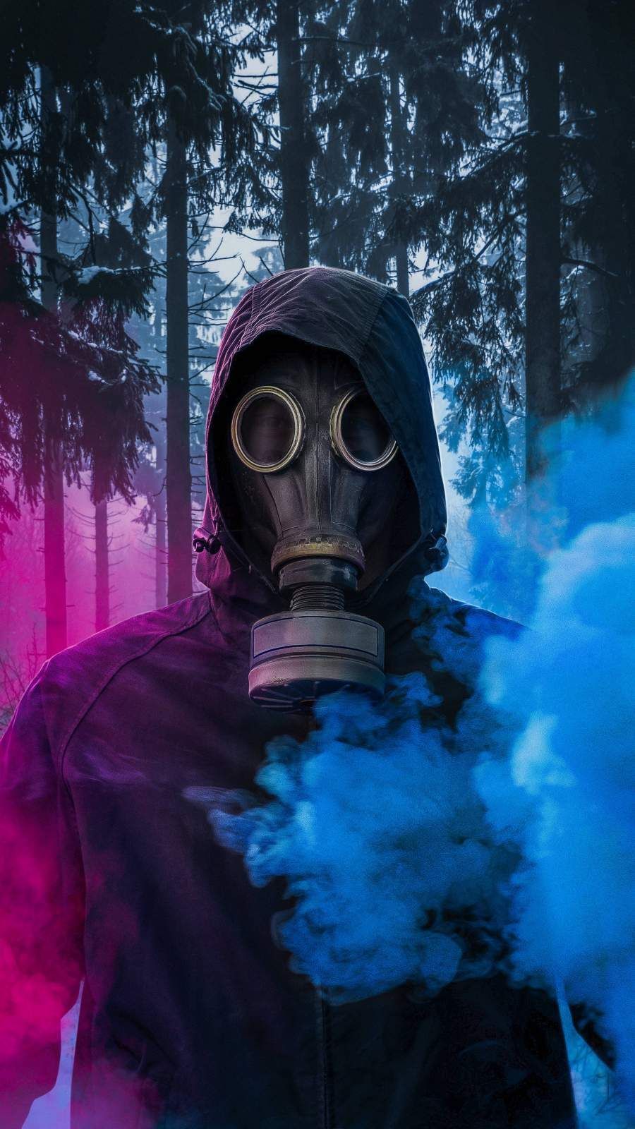 Colored Smoke Gas Mask iPhone Wallpaper .com