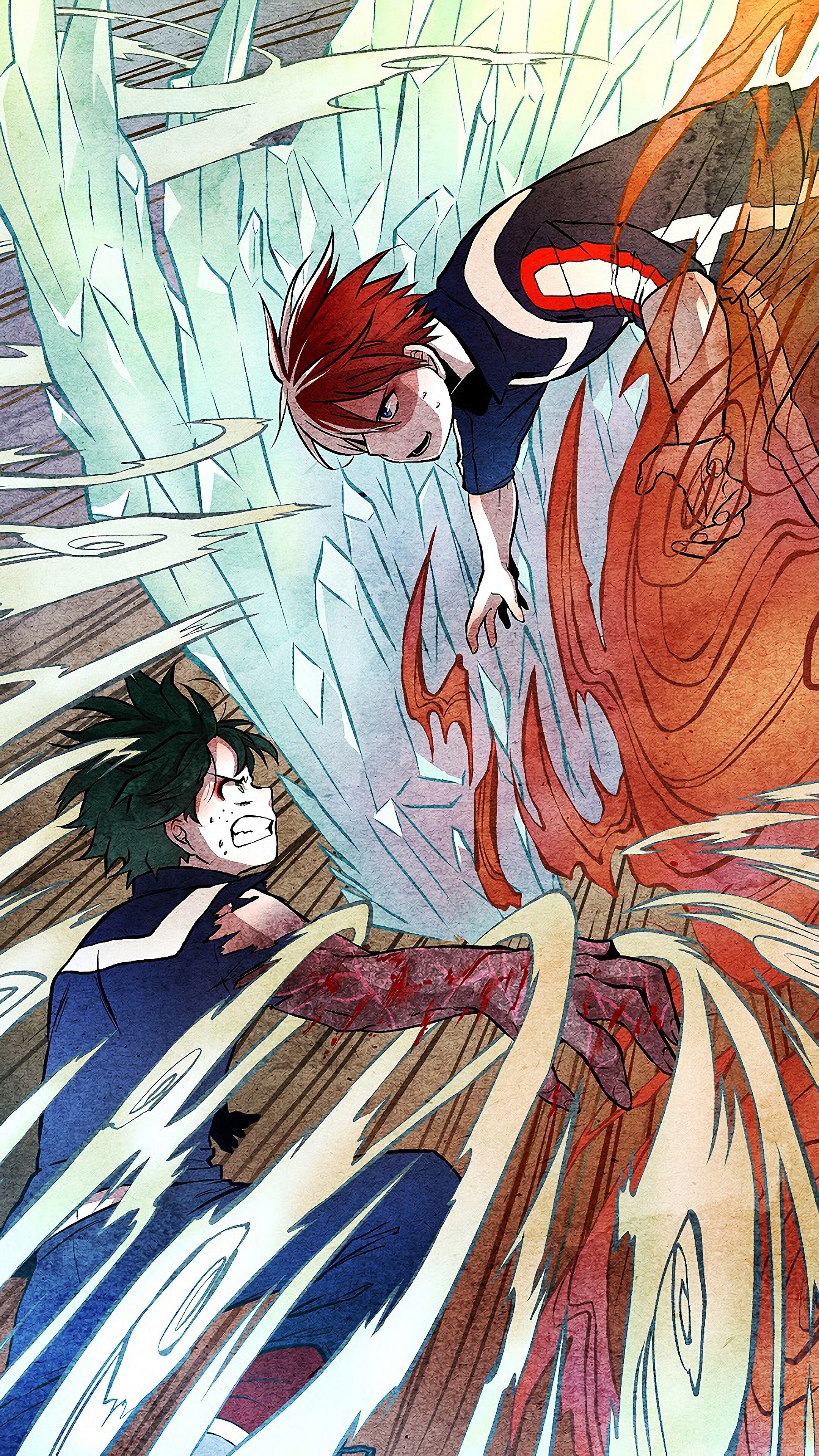 Izuku Midoriya vs Shoto Todoroki HD wallpaper, Background