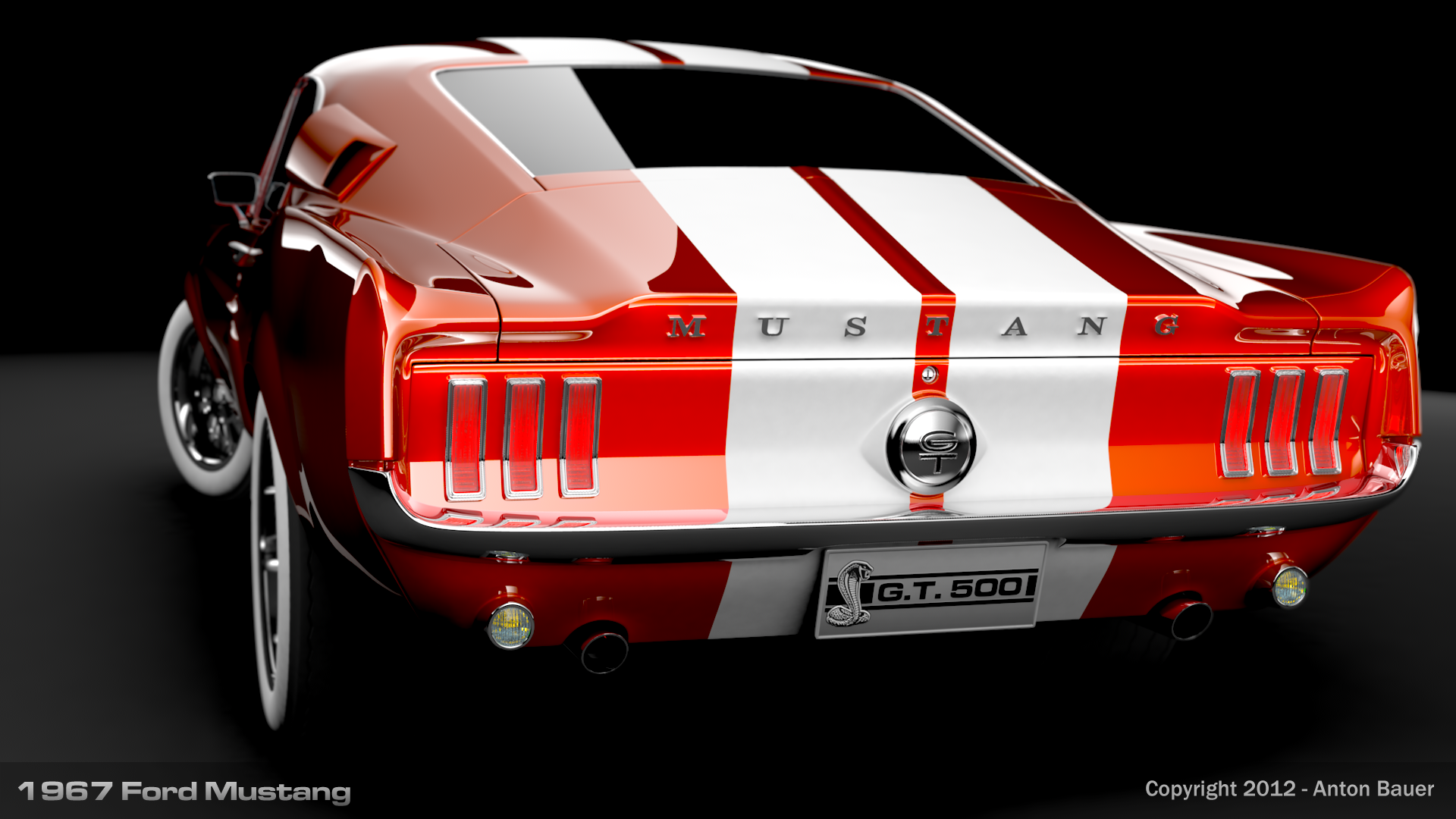 Ford Mustang Rear View by .com