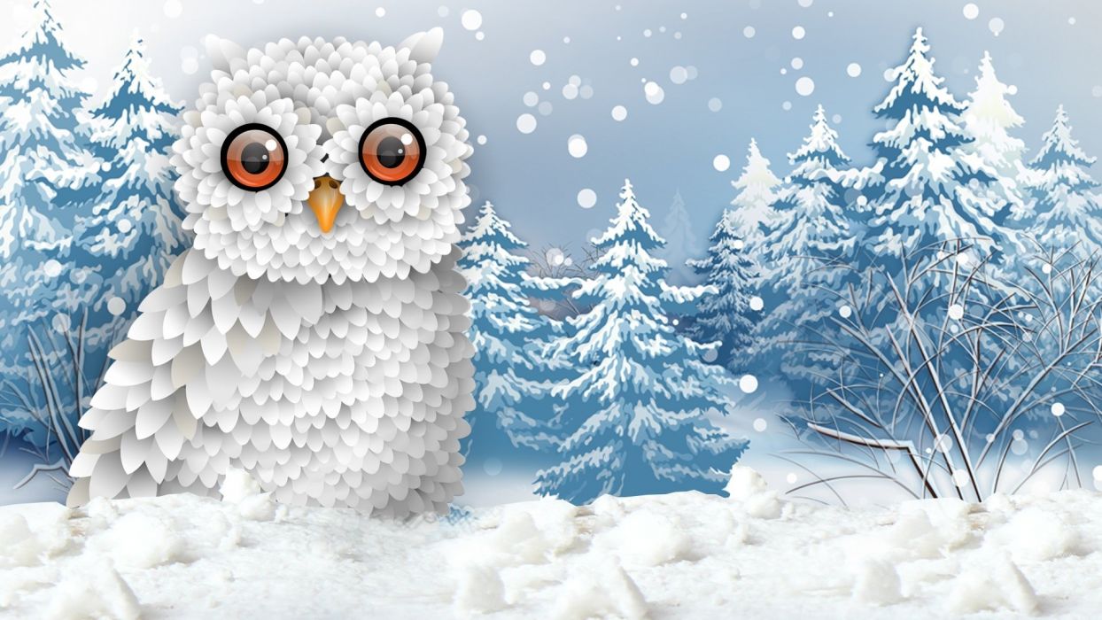 Winter Snowy Owl Wallpaper