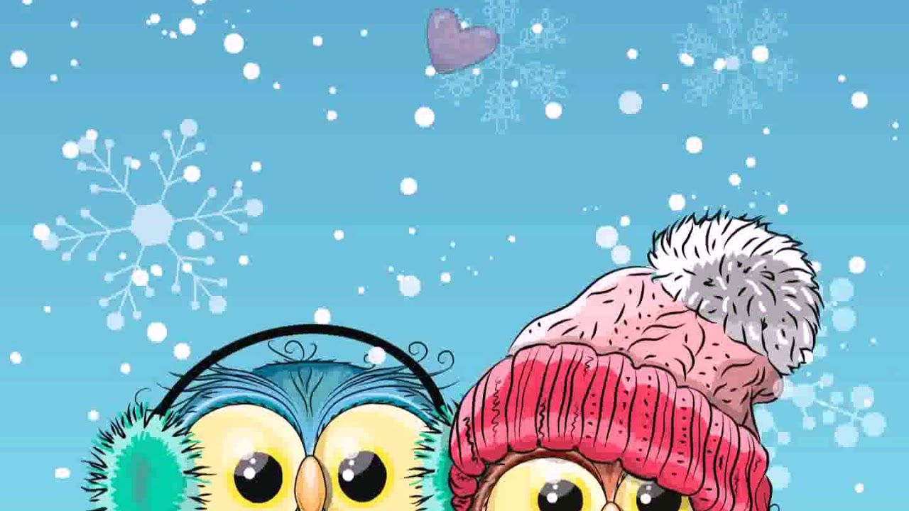 Cartoon Winter Owl Wallpaperwalpaperlist.com