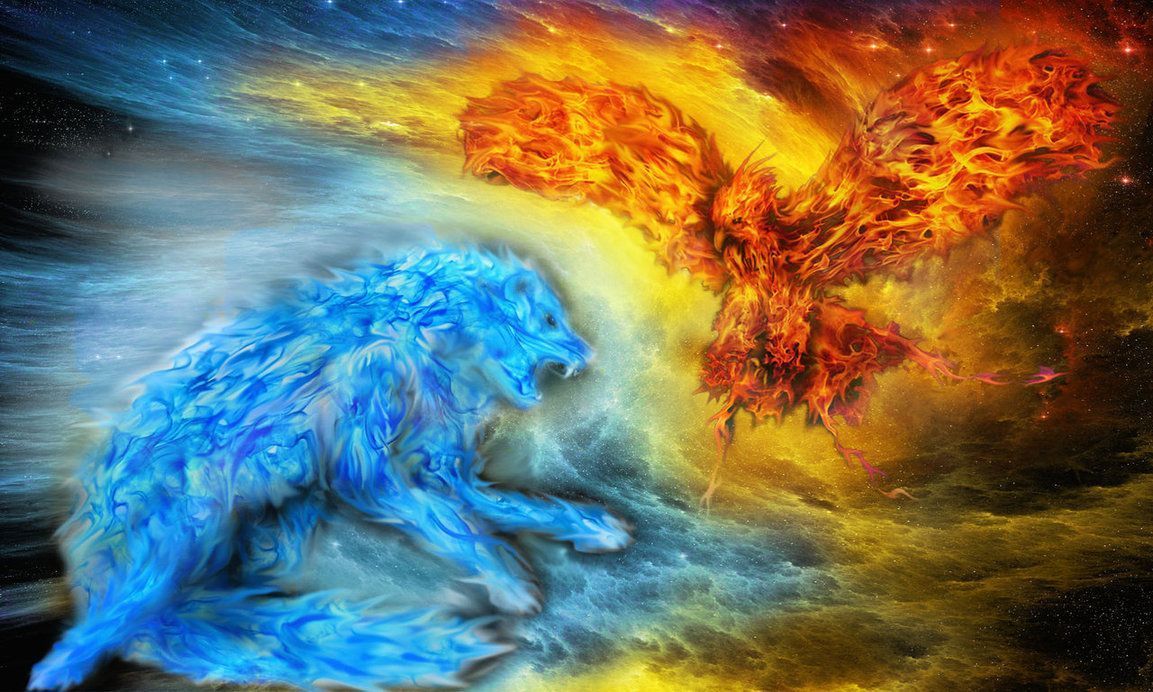 Fire and Ice Wolf Wallpaper on .wallpaper.dog