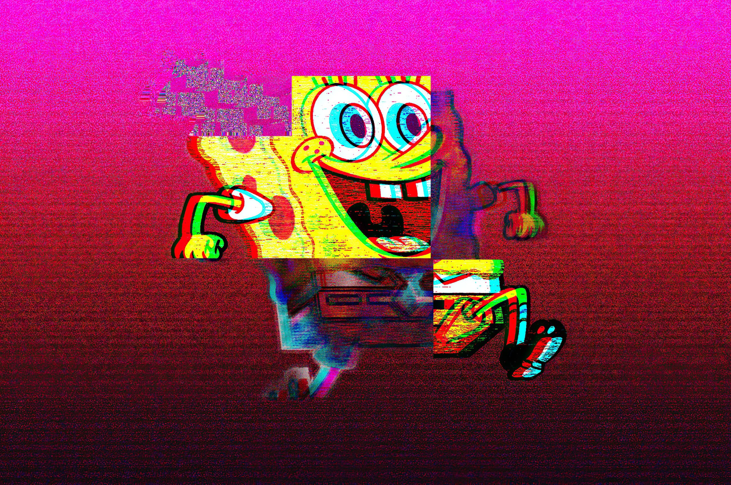 Spongebob Vaporwave 4k .hdqwalls.com