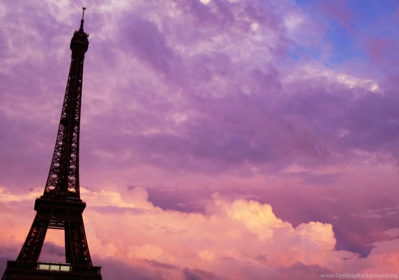 Paris Purple Pink Sunset Wallpaper .itl.cat