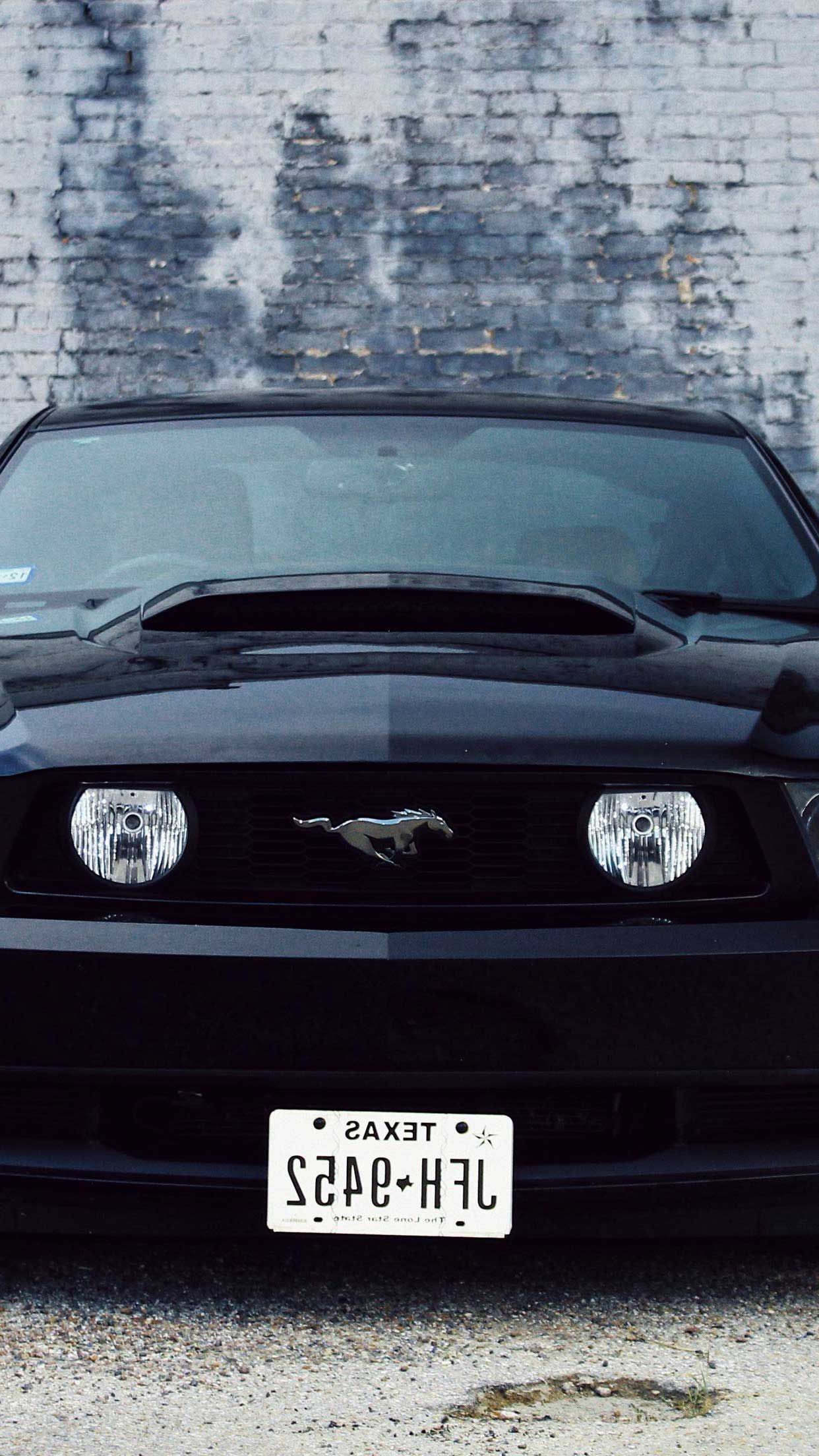 Ford mustang car black iPhone Wallpaper HD. Mustang cars, Mustang iphone wallpaper, Ford mustang car