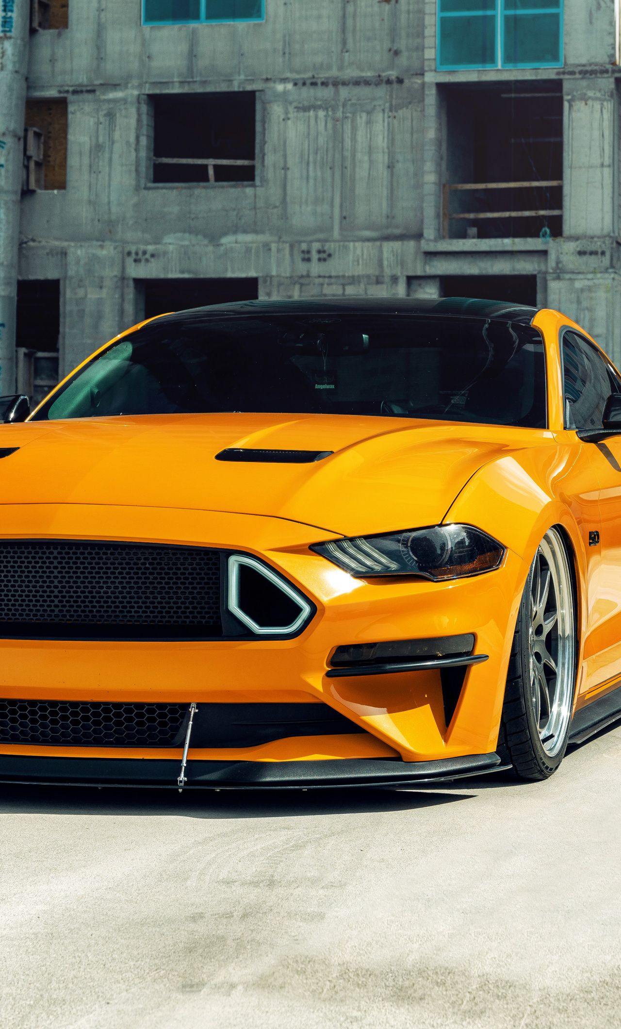 Download Yellow Ford Mustang GT, muscle car, 2020 wallpaper, 1280x iPhone 6 Plus