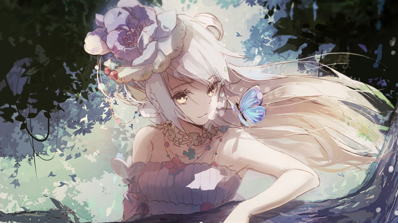 Cute, anime girl, blonde, original .wallpapercan.com