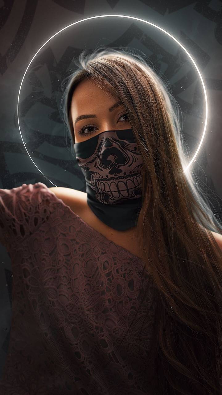 Girl with a mask wallpaper