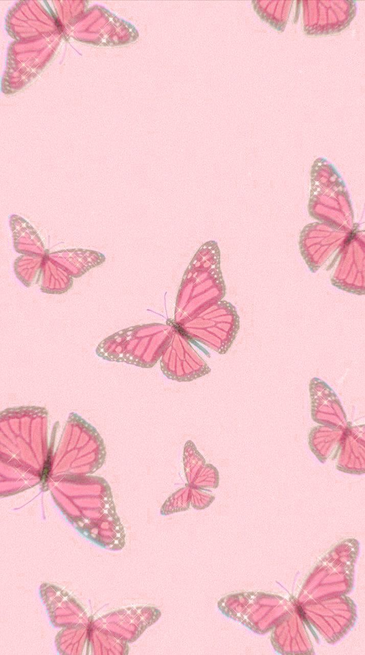 Pink Background Butterfly gambar ke 15