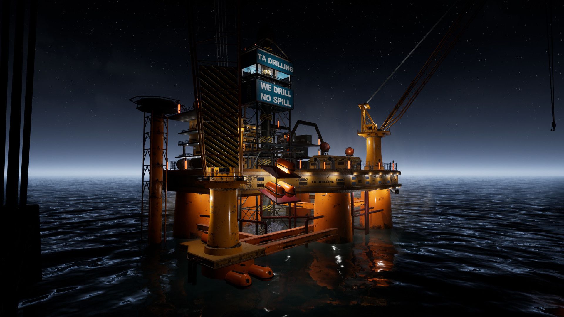 1920x New Rig Shot Rig At Night Wallpaper HD