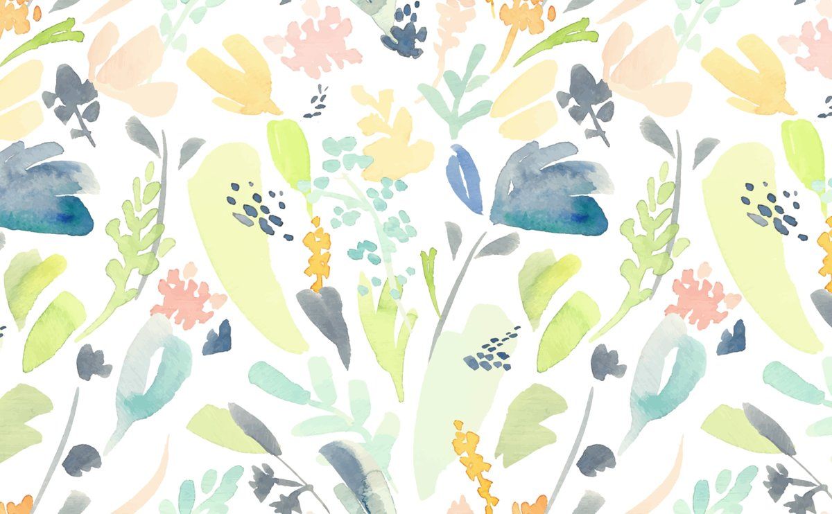 Watercolor Floral Pattern Wallpaperwallsneedlove.com · In stock