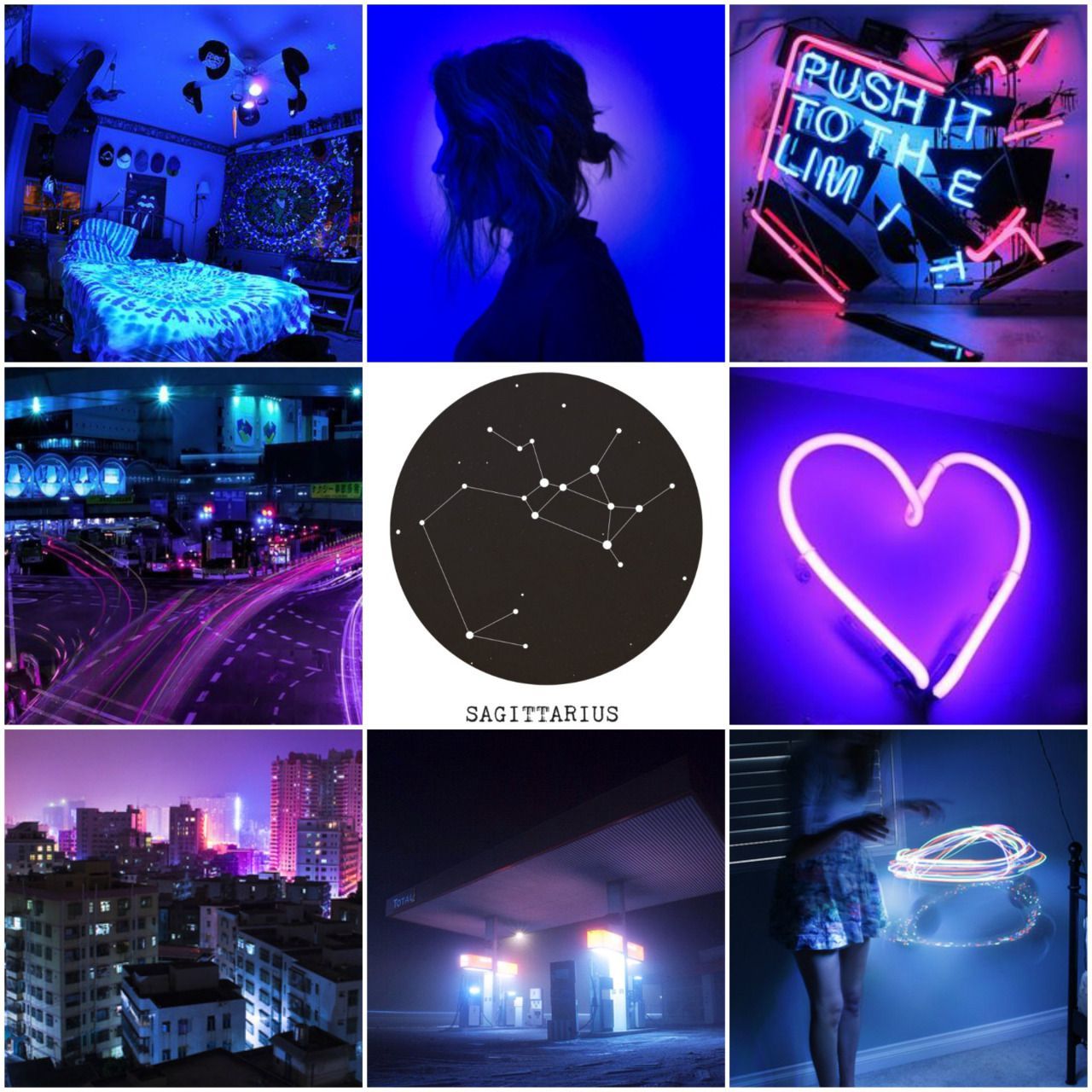 aesthetics • zodiac • neon • sagittarius • purple. Sagittarius, Zodiac, Astrology