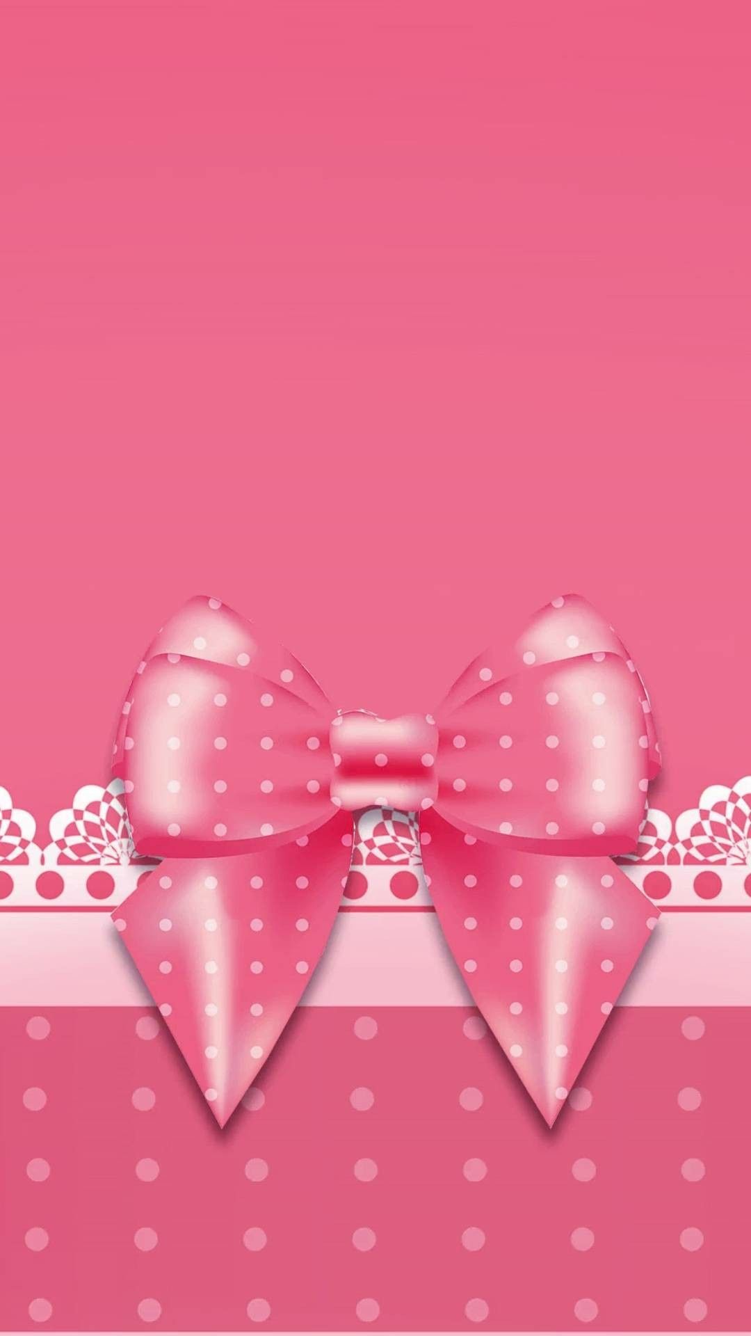 Pink polkadot bow wallpaper. Pink ribbon wallpaper, iPhone wallpaper glitter, Pink wallpaper background