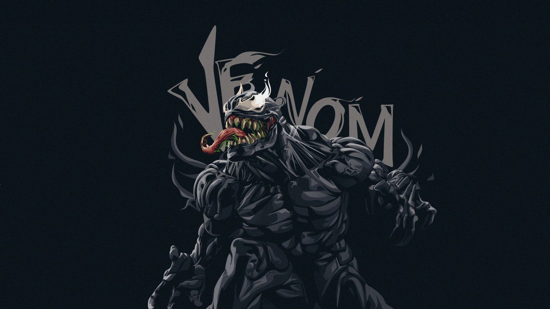 Venom, minimal, dark, art wallpaper, HD image, picture, background, 87d154
