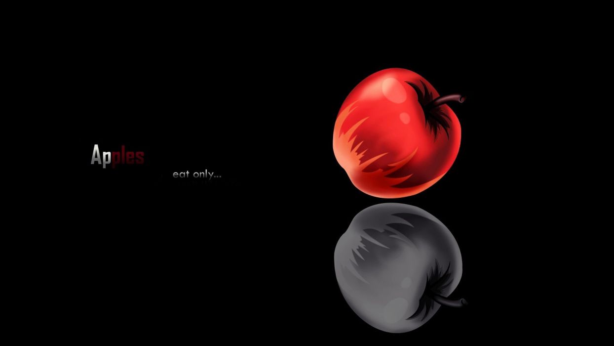 Death Note minimalistic apples .wallpaperup.com