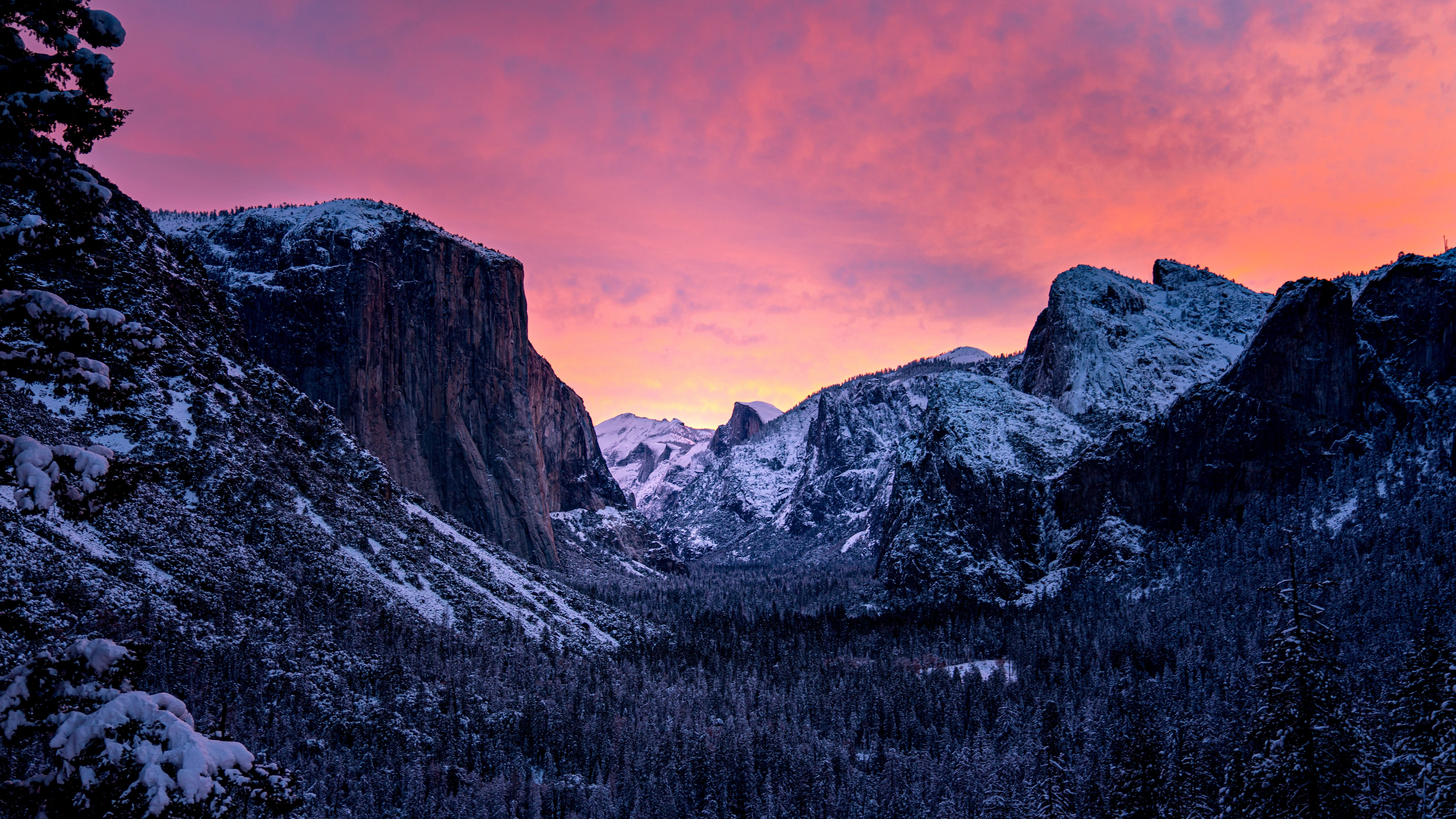 Yosemite National Park Sunset 4K 8K Wallpaper