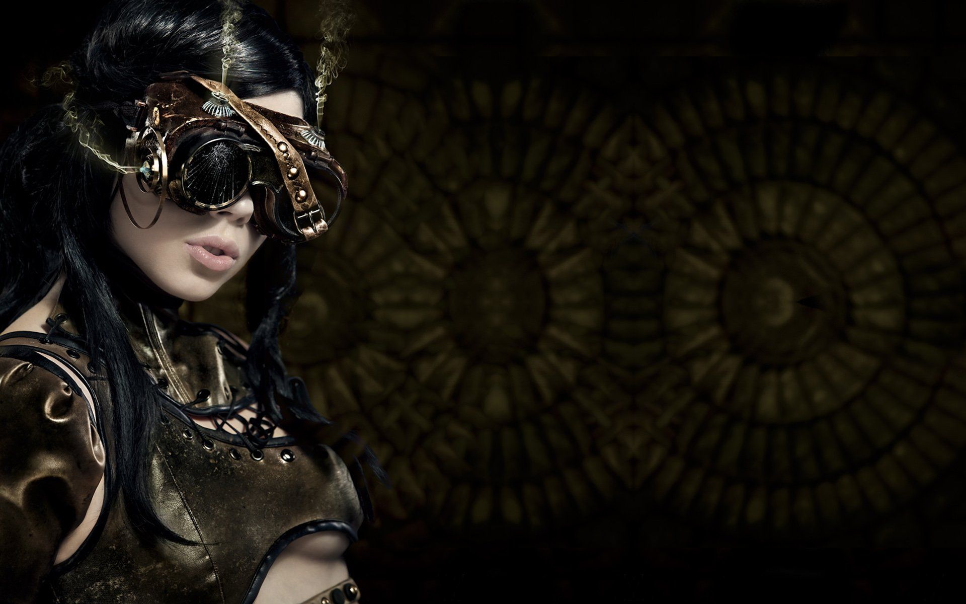 steampunk girl background