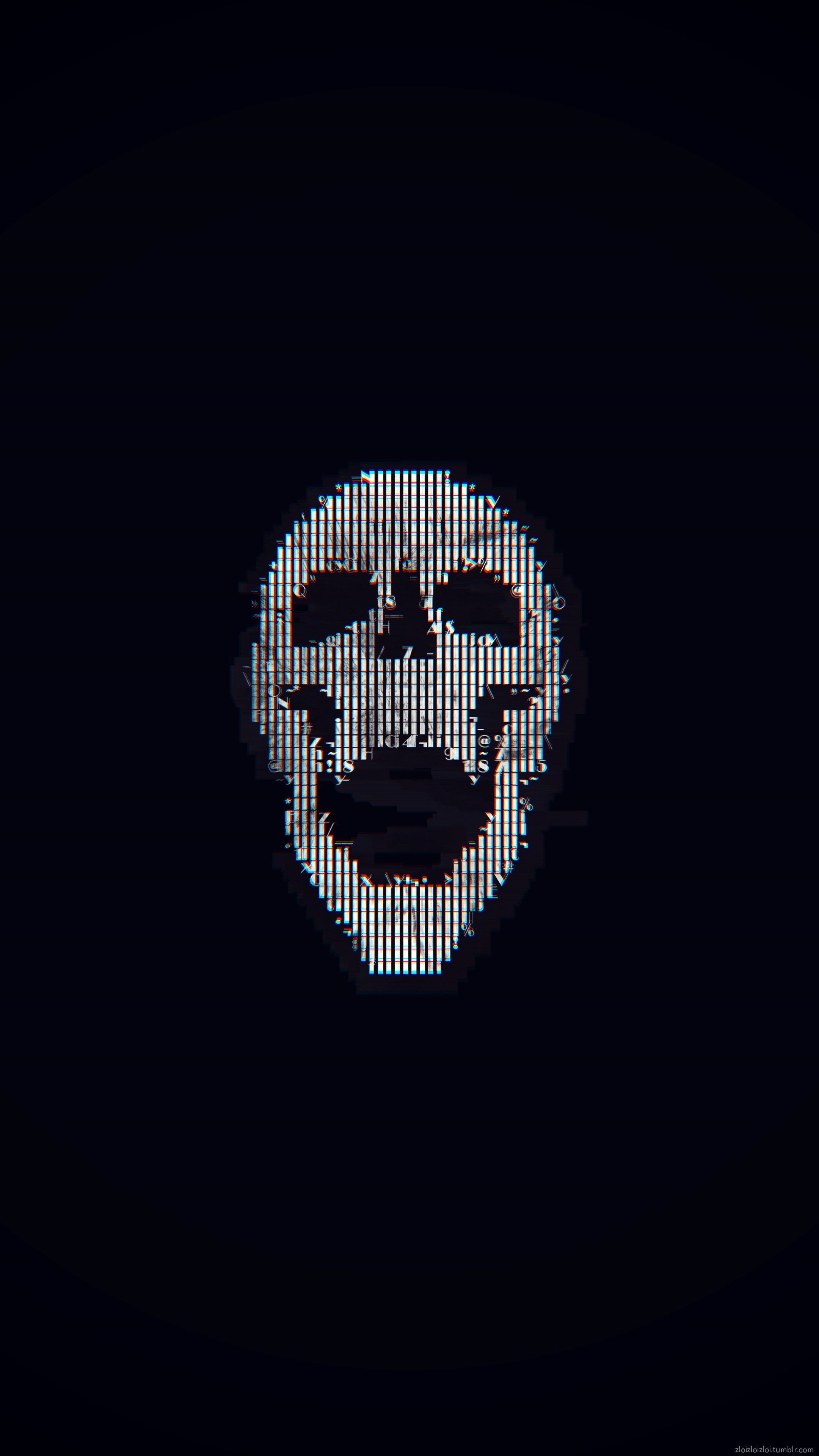 abstract #skull glitch art ASCII art .com