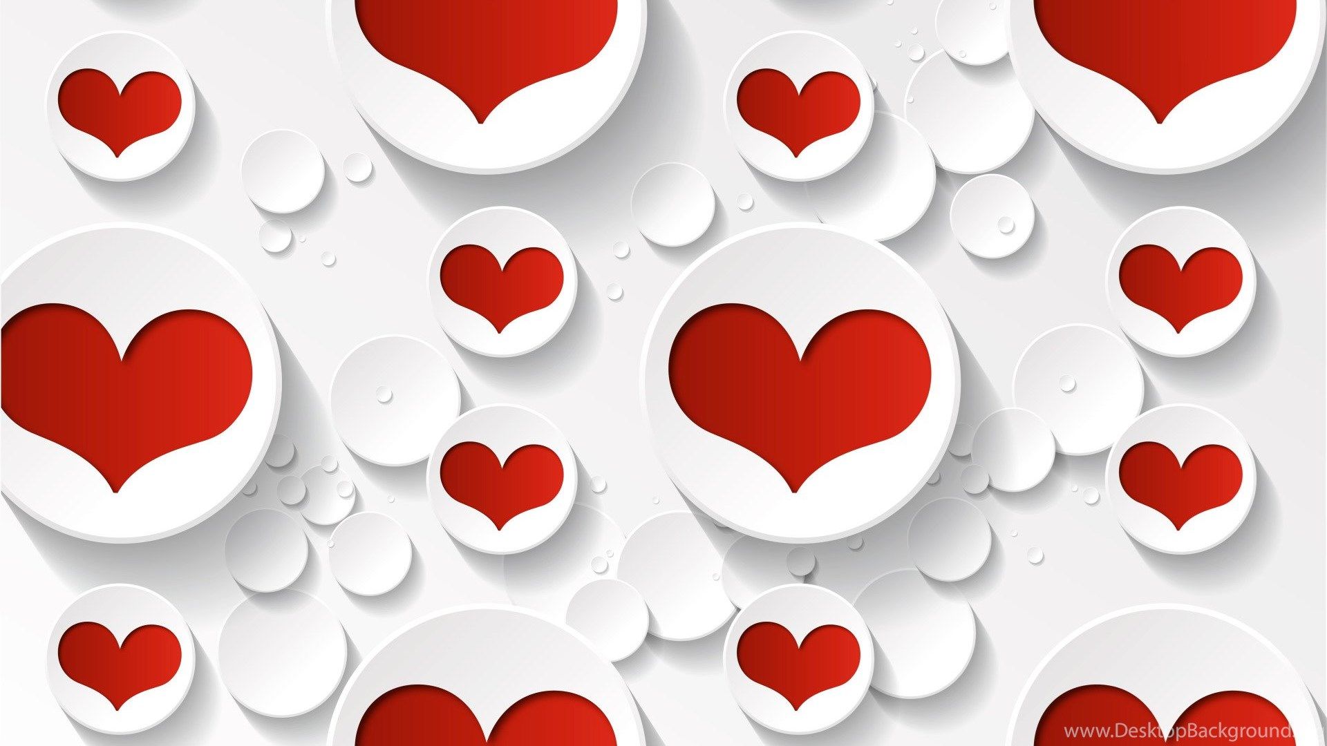 Valentine's Day Red And White Hearts .desktopbackground.org
