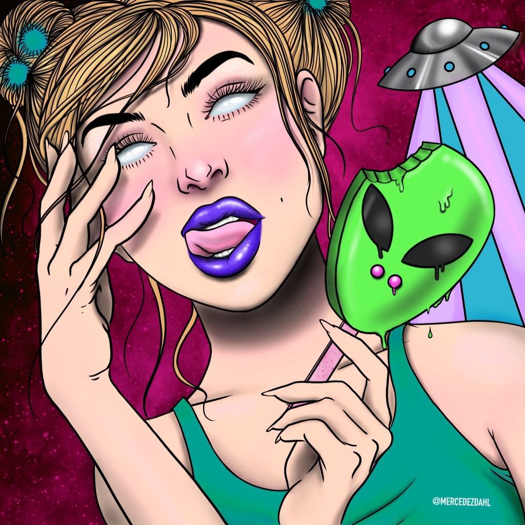 Space cadet. Alien girl, Painting.com